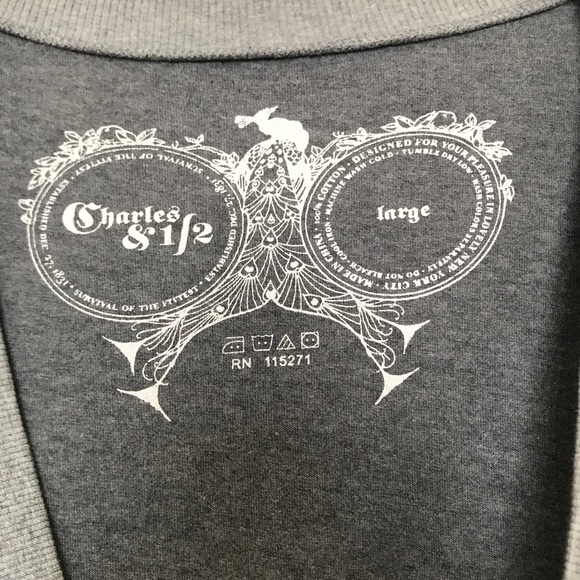 Charles & 1/2 Gray Button Down Cardigan Sweater - Picture 2 of 4